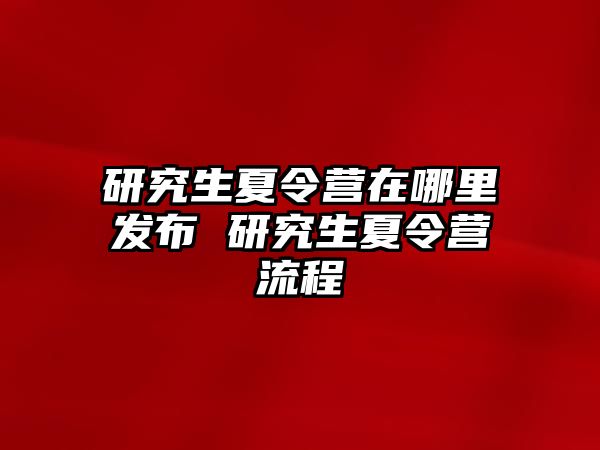 研究生夏令营在哪里发布 研究生夏令营流程