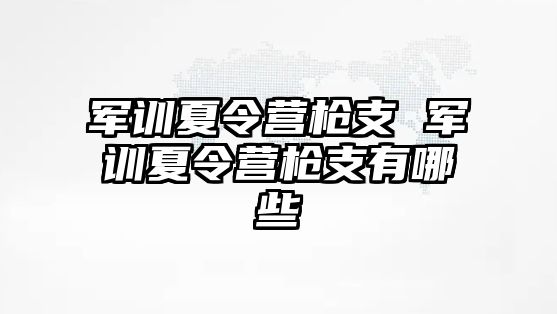 军训夏令营枪支 军训夏令营枪支有哪些