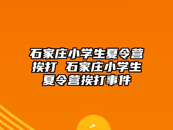 石家庄小学生夏令营挨打 石家庄小学生夏令营挨打事件