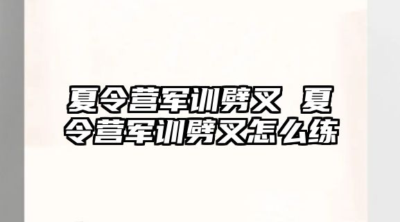 夏令营军训劈叉 夏令营军训劈叉怎么练