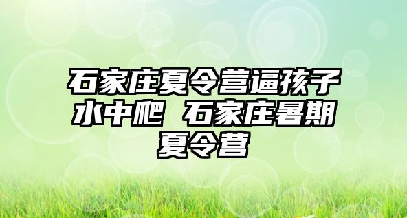 石家庄夏令营逼孩子水中爬 石家庄暑期夏令营