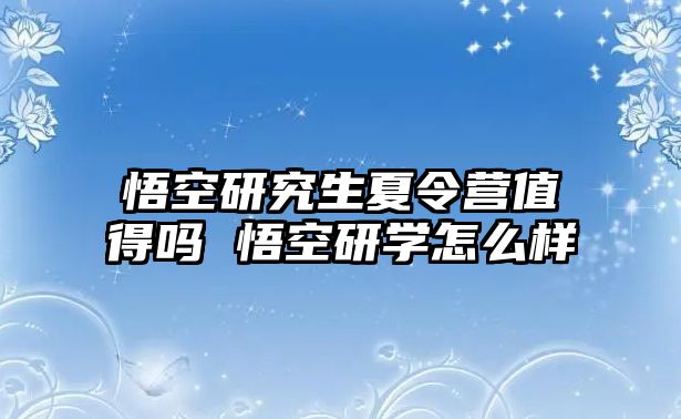 悟空研究生夏令营值得吗 悟空研学怎么样