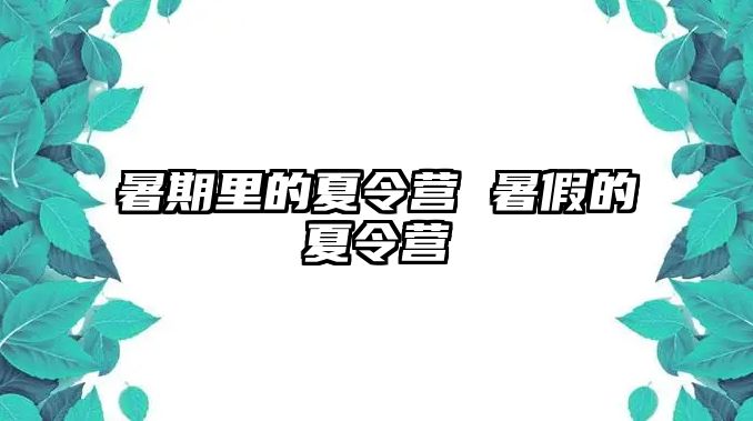 暑期里的夏令营 暑假的夏令营