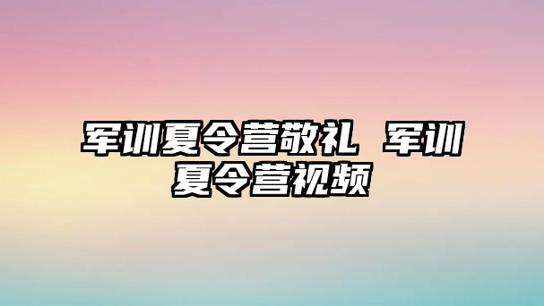 军训夏令营敬礼 军训夏令营视频