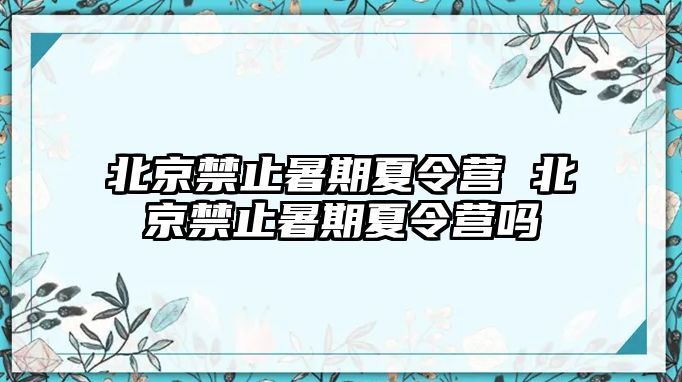 北京禁止暑期夏令营 北京禁止暑期夏令营吗