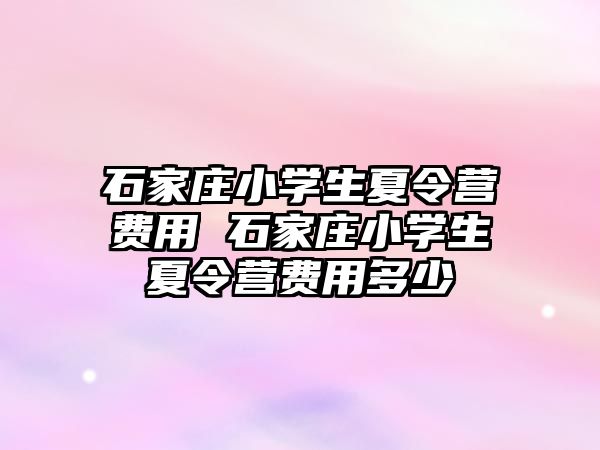 石家庄小学生夏令营费用 石家庄小学生夏令营费用多少