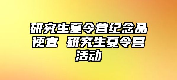 研究生夏令营纪念品便宜 研究生夏令营活动