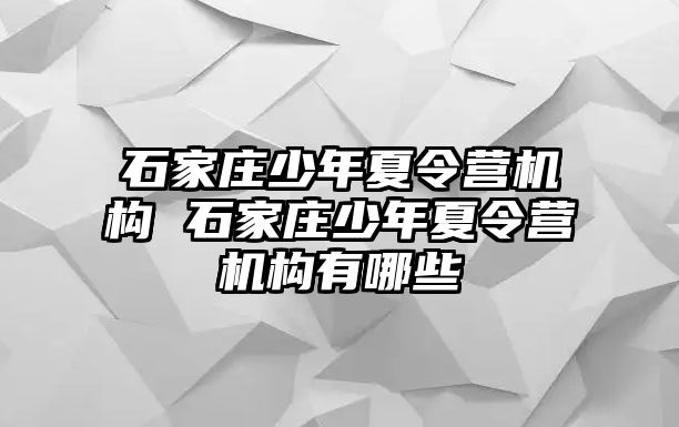 石家庄少年夏令营机构 石家庄少年夏令营机构有哪些