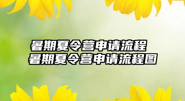 暑期夏令营申请流程 暑期夏令营申请流程图