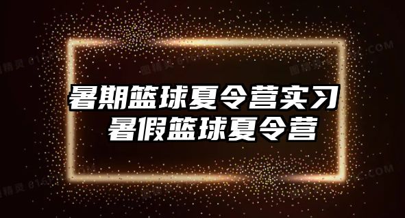 暑期篮球夏令营实习 暑假篮球夏令营