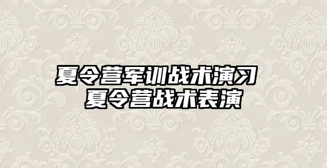 夏令营军训战术演习 夏令营战术表演