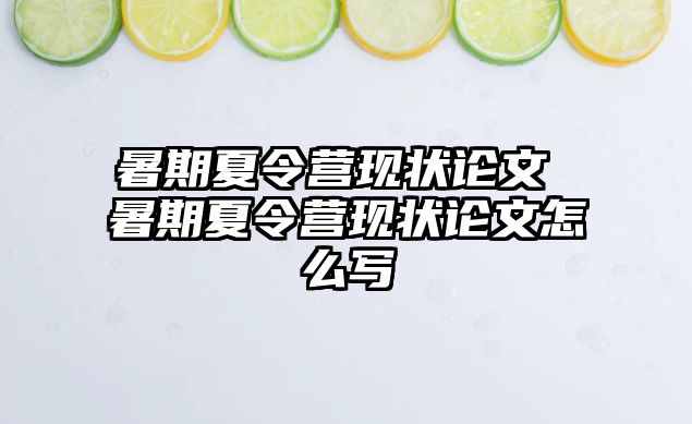 暑期夏令营现状论文 暑期夏令营现状论文怎么写