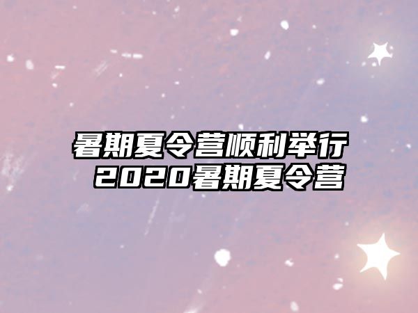 暑期夏令营顺利举行 2020暑期夏令营