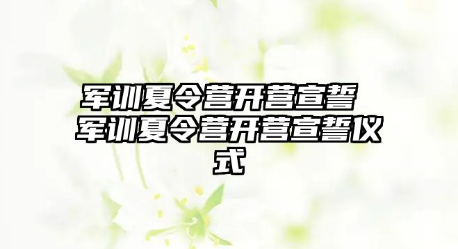 军训夏令营开营宣誓 军训夏令营开营宣誓仪式