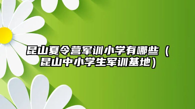 昆山夏令营军训小学有哪些（昆山中小学生军训基地）