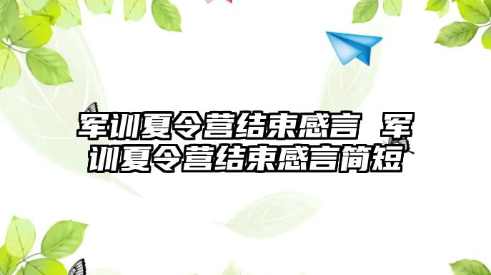 军训夏令营结束感言 军训夏令营结束感言简短