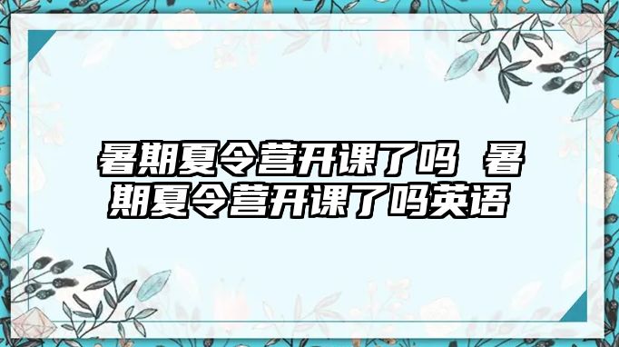 暑期夏令营开课了吗 暑期夏令营开课了吗英语