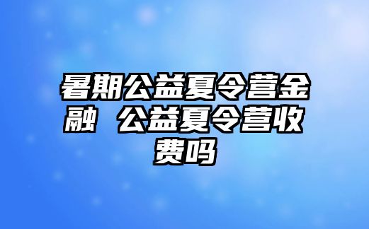 暑期公益夏令营金融 公益夏令营收费吗