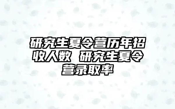 研究生夏令营历年招收人数 研究生夏令营录取率