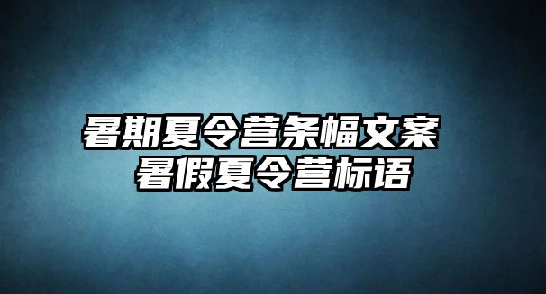 暑期夏令营条幅文案 暑假夏令营标语