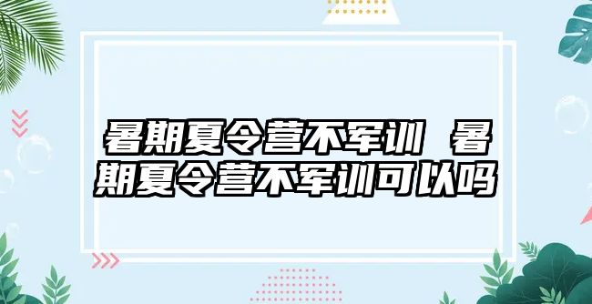 暑期夏令营不军训 暑期夏令营不军训可以吗