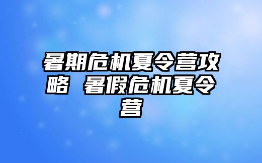 暑期危机夏令营攻略 暑假危机夏令营