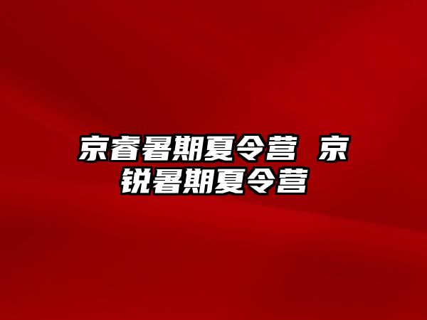 京睿暑期夏令营 京锐暑期夏令营