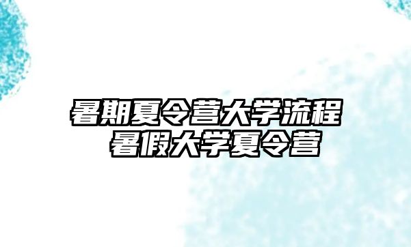 暑期夏令营大学流程 暑假大学夏令营