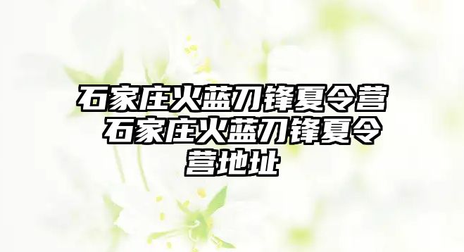 石家庄火蓝刀锋夏令营 石家庄火蓝刀锋夏令营地址