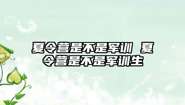 夏令营是不是军训 夏令营是不是军训生