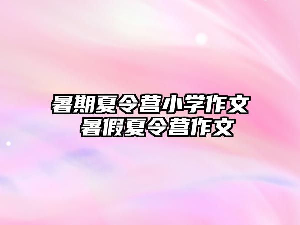 暑期夏令营小学作文 暑假夏令营作文