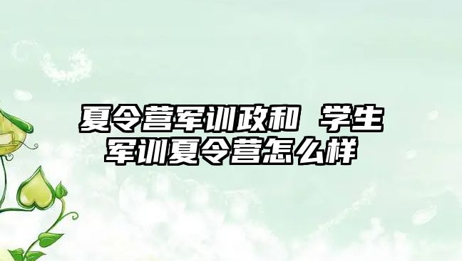 夏令营军训政和 学生军训夏令营怎么样