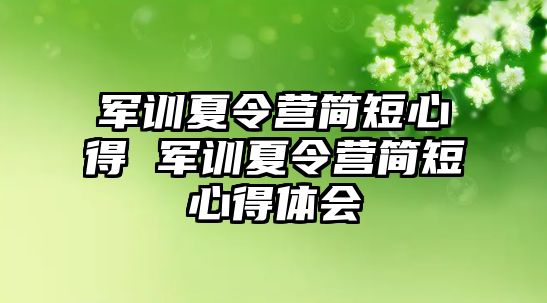 军训夏令营简短心得 军训夏令营简短心得体会