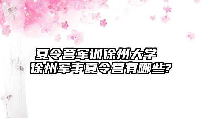 夏令营军训徐州大学 徐州军事夏令营有哪些?