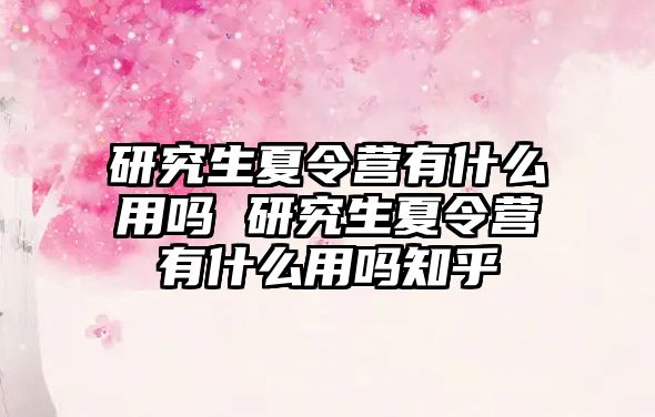 研究生夏令营有什么用吗 研究生夏令营有什么用吗知乎