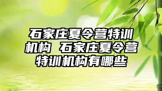 石家庄夏令营特训机构 石家庄夏令营特训机构有哪些