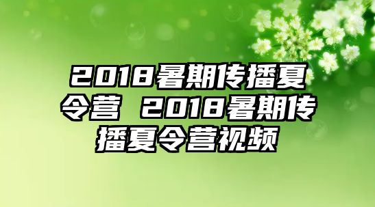 2018暑期传播夏令营 2018暑期传播夏令营视频