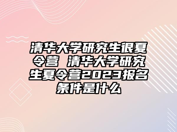 清华大学研究生很夏令营 清华大学研究生夏令营2023报名条件是什么