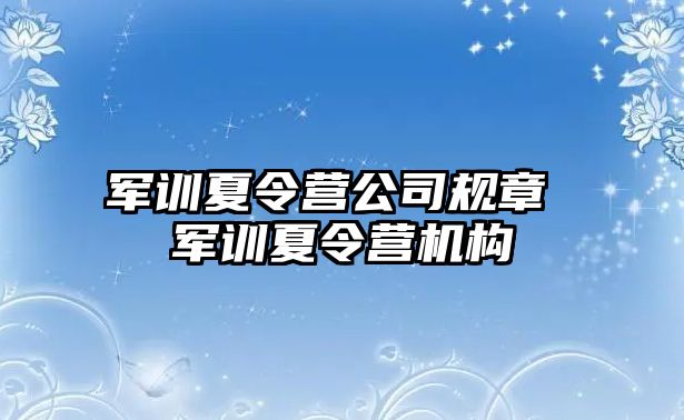 军训夏令营公司规章 军训夏令营机构