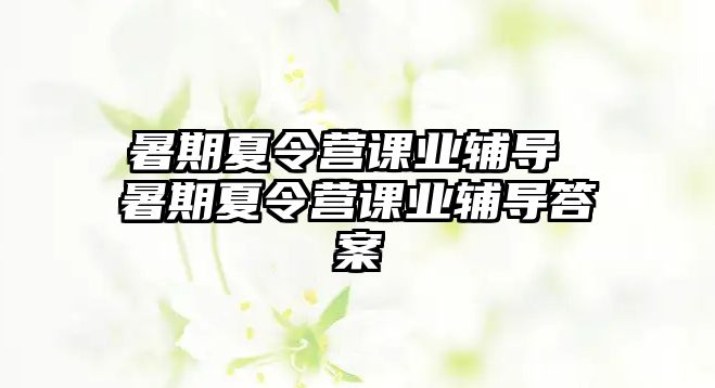 暑期夏令营课业辅导 暑期夏令营课业辅导答案