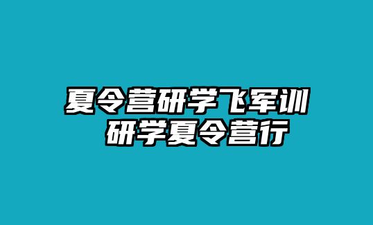 夏令营研学飞军训 研学夏令营行