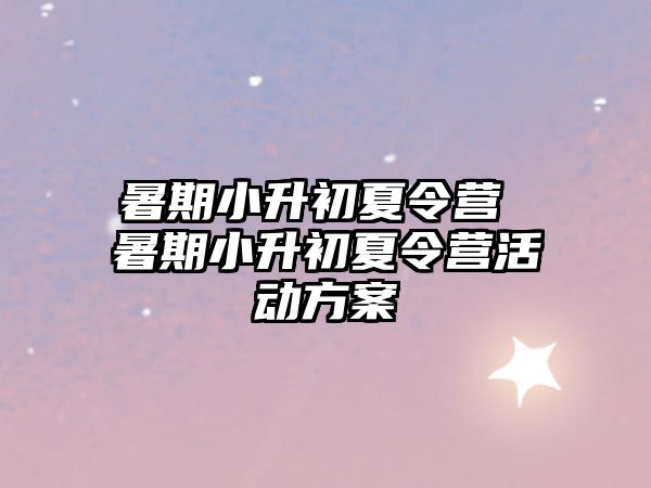 暑期小升初夏令营 暑期小升初夏令营活动方案