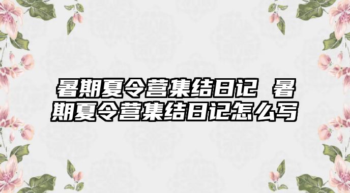 暑期夏令营集结日记 暑期夏令营集结日记怎么写