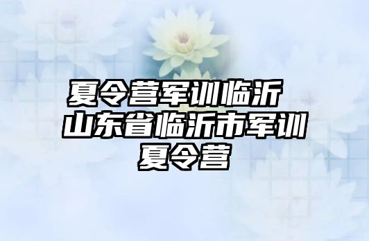 夏令营军训临沂 山东省临沂市军训夏令营