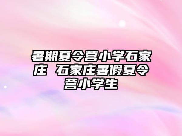 暑期夏令营小学石家庄 石家庄暑假夏令营小学生