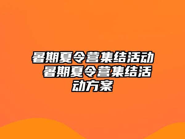 暑期夏令营集结活动 暑期夏令营集结活动方案