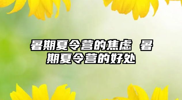 暑期夏令营的焦虑 暑期夏令营的好处