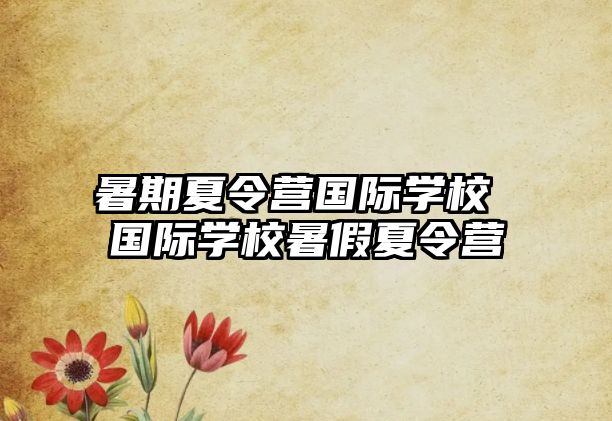 暑期夏令营国际学校 国际学校暑假夏令营