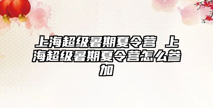 上海超级暑期夏令营 上海超级暑期夏令营怎么参加