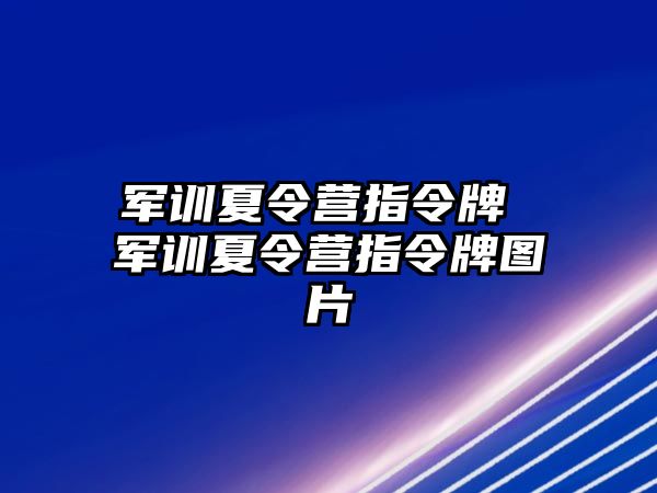 军训夏令营指令牌 军训夏令营指令牌图片